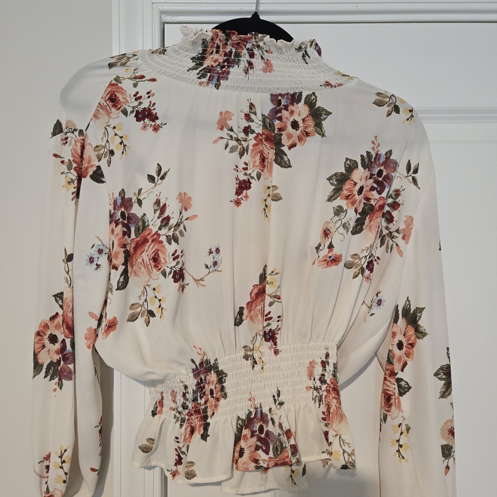 Floral Print Smocked Women's Top